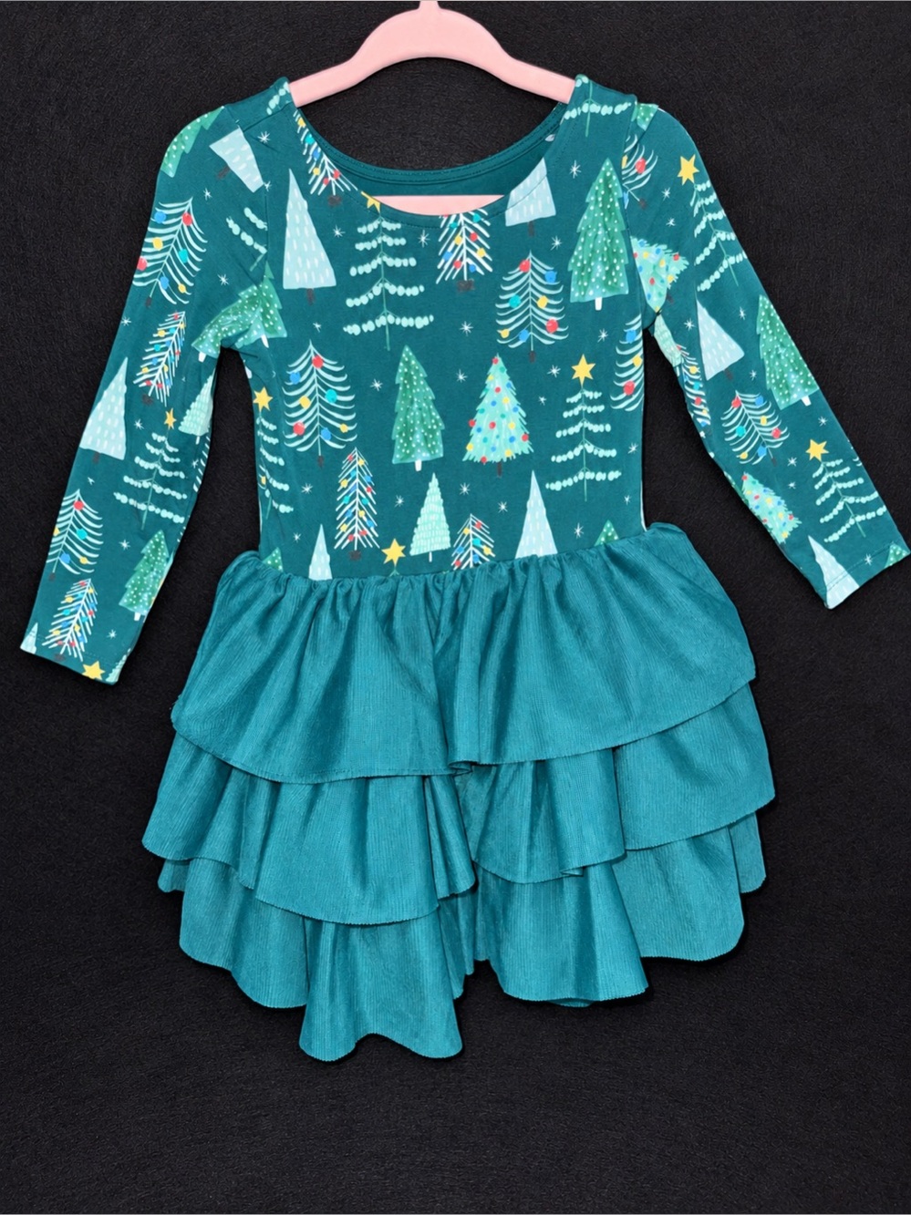 Little Sleepies Play Christmas Tree Ruffle Dress Size 2T